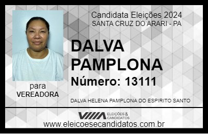 Candidato DALVA PAMPLONA 2024 - SANTA CRUZ DO ARARI - Eleições