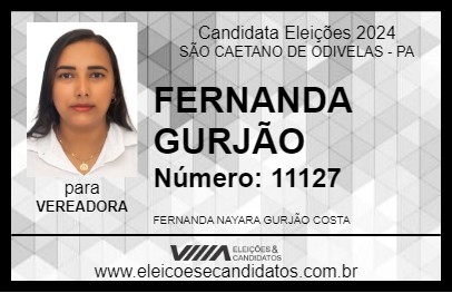 Candidato FERNANDA GURJÃO 2024 - SÃO CAETANO DE ODIVELAS - Eleições