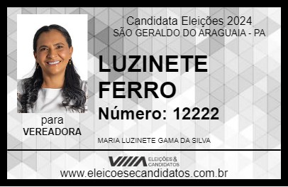 Candidato LUZINETE FERRO 2024 - SÃO GERALDO DO ARAGUAIA - Eleições