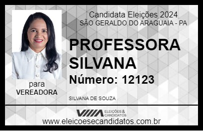 Candidato PROFESSORA SILVANA 2024 - SÃO GERALDO DO ARAGUAIA - Eleições