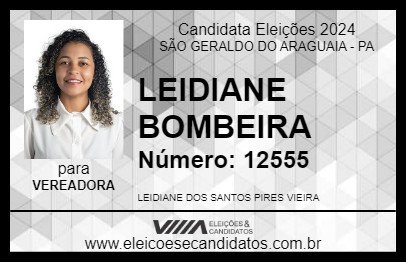 Candidato LEIDIANE BOMBEIRA 2024 - SÃO GERALDO DO ARAGUAIA - Eleições