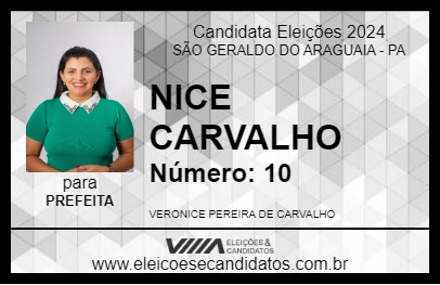 Candidato NICE CARVALHO 2024 - SÃO GERALDO DO ARAGUAIA - Eleições