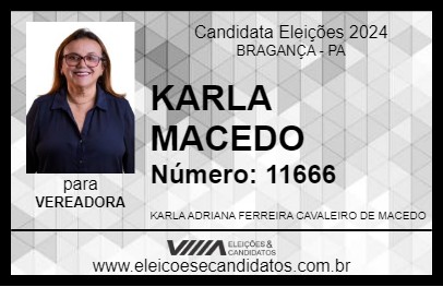 Candidato KARLA MACEDO 2024 - BRAGANÇA - Eleições