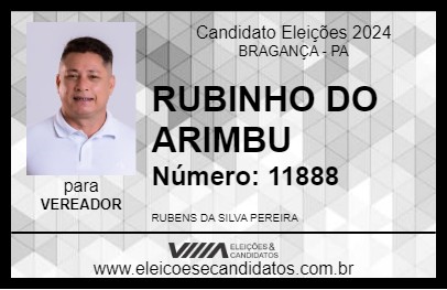 Candidato RUBINHO DO ARIMBU 2024 - BRAGANÇA - Eleições