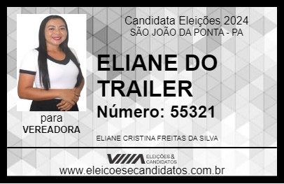 Candidato ELIANE DO TRAILER 2024 - SÃO JOÃO DA PONTA - Eleições