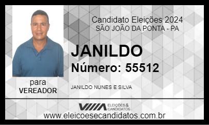 Candidato JANILDO 2024 - SÃO JOÃO DA PONTA - Eleições