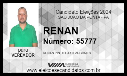 Candidato RENAN 2024 - SÃO JOÃO DA PONTA - Eleições