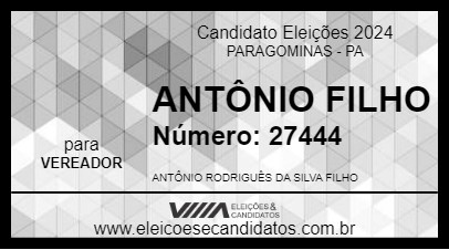 Candidato ANTÔNIO FILHO 2024 - PARAGOMINAS - Eleições