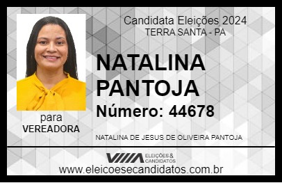 Candidato NATALINA PANTOJA 2024 - TERRA SANTA - Eleições