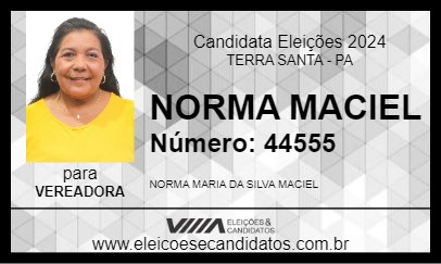 Candidato NORMA MACIEL 2024 - TERRA SANTA - Eleições