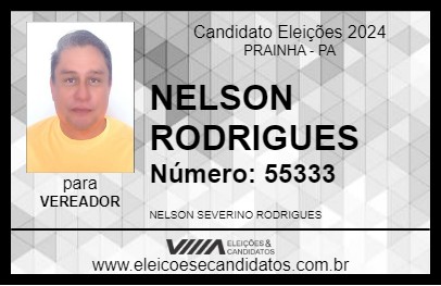 Candidato NELSON RODRIGUES 2024 - PRAINHA - Eleições