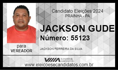 Candidato JACKSON GUDE 2024 - PRAINHA - Eleições