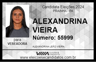 Candidato ALEXANDRINA VIEIRA 2024 - PRAINHA - Eleições