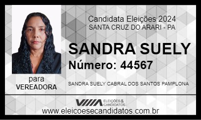 Candidato SANDRA CABRAL 2024 - SANTA CRUZ DO ARARI - Eleições