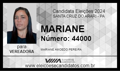 Candidato MARIANE 2024 - SANTA CRUZ DO ARARI - Eleições