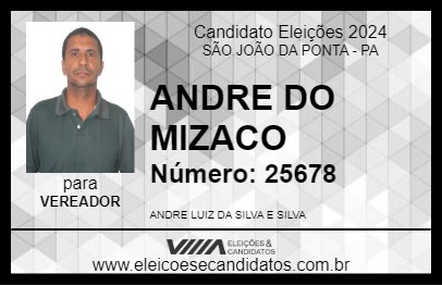 Candidato ANDRE DO MIZACO 2024 - SÃO JOÃO DA PONTA - Eleições