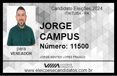 Candidato JORGE CAMPUS 2024 - ITAITUBA - Eleições