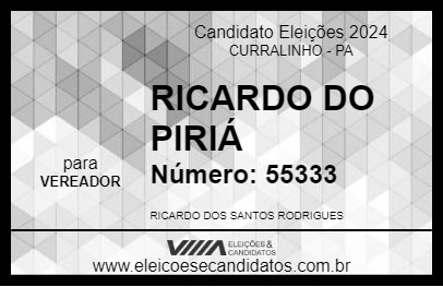 Candidato RICARDO DO PIRIÁ 2024 - CURRALINHO - Eleições