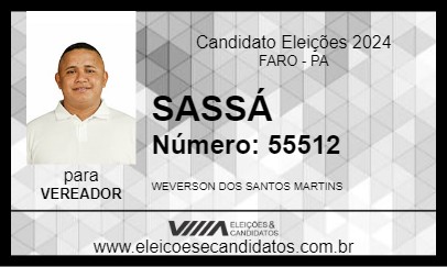 Candidato SASSÁ 2024 - FARO - Eleições