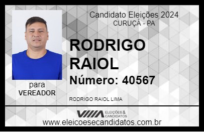 Candidato RODRIGO RAIOL 2024 - CURUÇÁ - Eleições