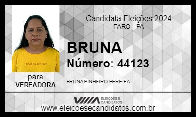 Candidato BRUNA 2024 - FARO - Eleições