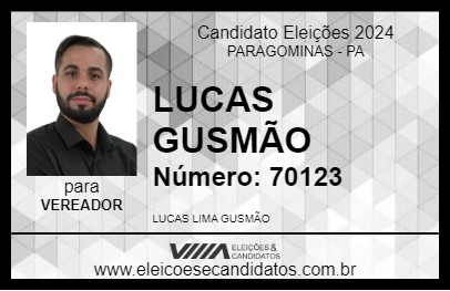 Candidato LUCAS GUSMÃO 2024 - PARAGOMINAS - Eleições