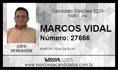 Candidato MARCOS VIDAL  2024 - FARO - Eleições