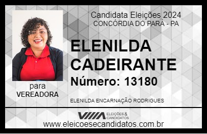 Candidato ELENILDA CADEIRANTE 2024 - CONCÓRDIA DO PARÁ - Eleições