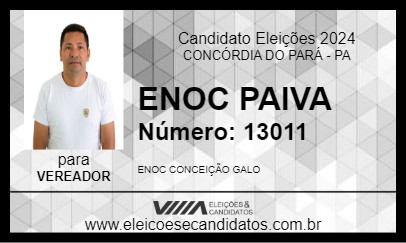 Candidato ENOC PAIVA 2024 - CONCÓRDIA DO PARÁ - Eleições