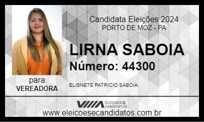 Candidato LIRNA SABOIA 2024 - PORTO DE MOZ - Eleições