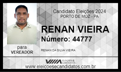 Candidato RENAN VIEIRA 2024 - PORTO DE MOZ - Eleições