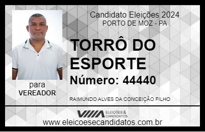 Candidato TORRÔ DO ESPORTE 2024 - PORTO DE MOZ - Eleições