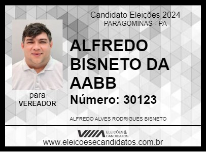 Candidato ALFREDO BISNETO  DA AABB 2024 - PARAGOMINAS - Eleições