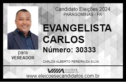 Candidato EVANGELISTA CARLOS 2024 - PARAGOMINAS - Eleições