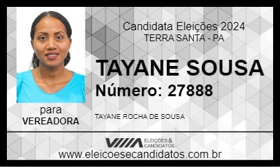 Candidato TAYANE SOUSA 2024 - TERRA SANTA - Eleições