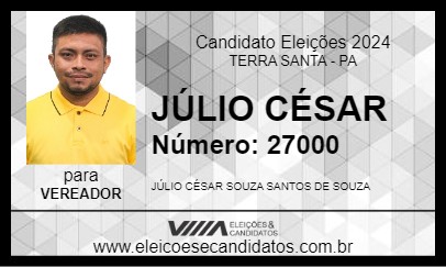 Candidato JÚLIO CÉSAR 2024 - TERRA SANTA - Eleições