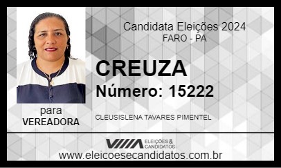 Candidato CREUZA 2024 - FARO - Eleições