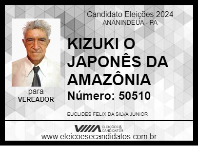 Candidato KIZUKI O JAPONÊS DA AMAZÔNIA 2024 - ANANINDEUA - Eleições