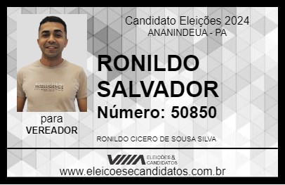 Candidato RONILDO SALVADOR 2024 - ANANINDEUA - Eleições