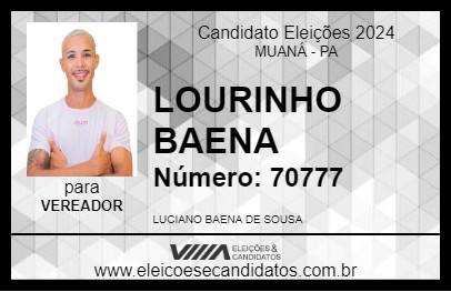 Candidato LOURINHO BAENA 2024 - MUANÁ - Eleições