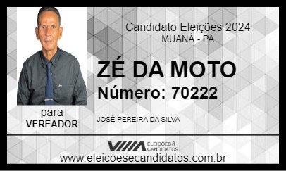 Candidato ZÉ DA MOTO 2024 - MUANÁ - Eleições