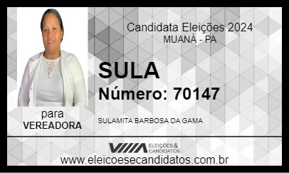 Candidato SULA 2024 - MUANÁ - Eleições