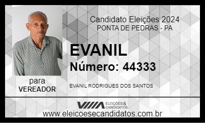 Candidato EVANIL 2024 - PONTA DE PEDRAS - Eleições