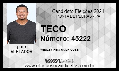 Candidato TECO 2024 - PONTA DE PEDRAS - Eleições