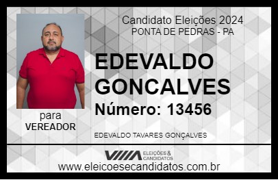 Candidato EDEVALDO GONCALVES 2024 - PONTA DE PEDRAS - Eleições