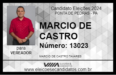 Candidato MARCIO DE CASTRO 2024 - PONTA DE PEDRAS - Eleições