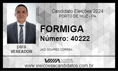 Candidato FORMIGA 2024 - PORTO DE MOZ - Eleições