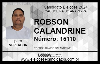 Candidato ROBSON CALANDRINE 2024 - CACHOEIRA DO ARARI - Eleições