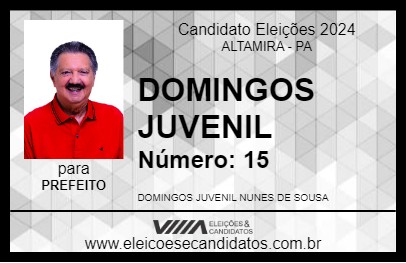 Candidato DOMINGOS JUVENIL 2024 - ALTAMIRA - Eleições