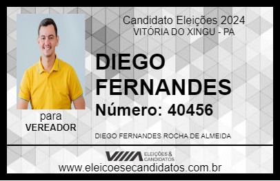 Candidato DIEGO FERNANDES 2024 - VITÓRIA DO XINGU - Eleições